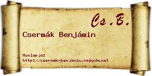 Csermák Benjámin névjegykártya