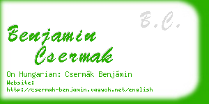 benjamin csermak business card