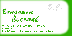 benjamin csermak business card